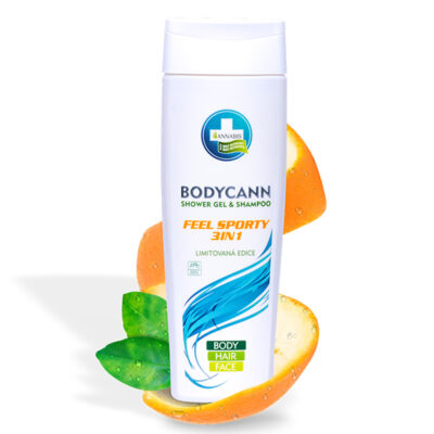 Bodycann Feel Sporty 3v1 přírodní šampon a sprchový gel lupénka ekzém